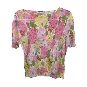 Alberto Makali Floral Crinkle Blouse Top
